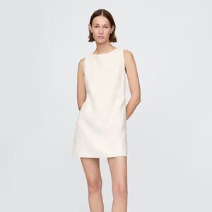 GAP Linen-Blend Mini Shift Dress | New Off-White | NWT